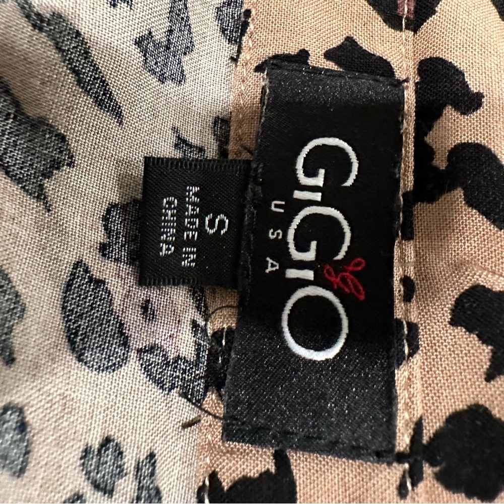 GIGIO PRINTED MIXED‎ LOOSE BUTTON DOWN TOP ANIMAL PRINT PATCHWORK SMALL.A75 - Picture 10 of 12